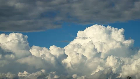 Blue sky white clouds. Fluffy white cloud. Cumulus cloud nature timelapse Stock Footage 201533915