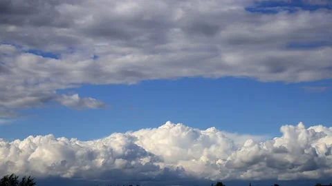Blue sky white clouds. Fluffy white cloud. Cumulus cloud nature timelapse Vídeos de archivo 201534106