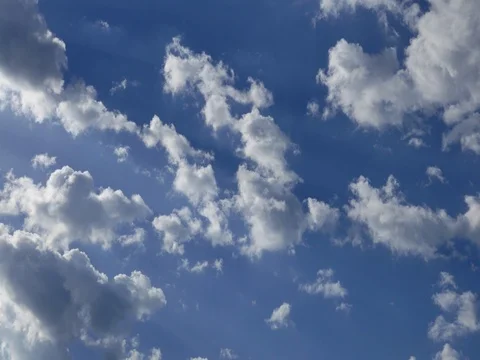 Blue sky &amp; white clouds Stock Footage 75674363