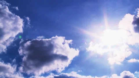 Blue sky with white clouds Stock Footage 98678054