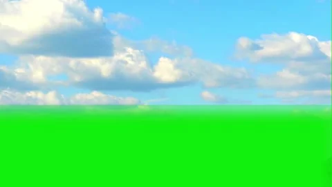 Blue Sky with White Clouds on Green Screen Background Stock-Footage 336713698