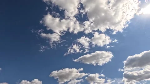 Blue sky white clouds, Landscape white clouds 4K, cloud cloudscape timelapse, Video stock 217951664
