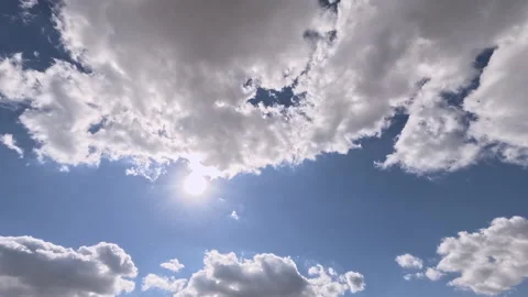 Blue sky white clouds. Landscape white clouds 4K. Video stock 217952294