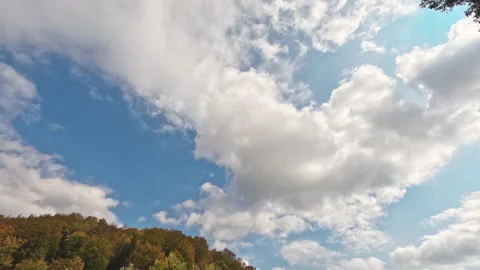 Blue sky white clouds. Landscape white clouds 4K. Video stock 224234745