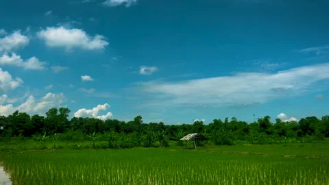 Blue sky white clouds minimal 03 Stock Footage 345324176