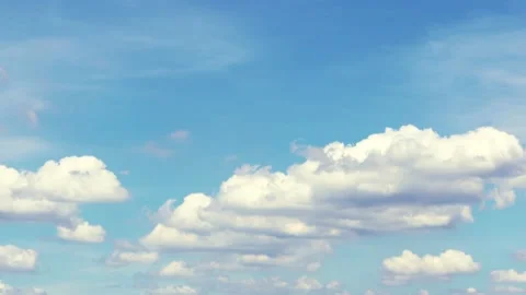 Blue sky with white clouds moving Stock-Footage 198566781