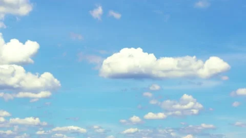 Blue sky with white clouds moving Stock-Footage 198566849