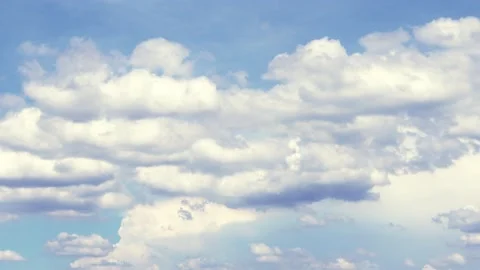 Blue sky with white clouds moving Stock-Footage 198566937