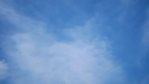 Blue Sky with White Clouds Moving Slowly Stock Footage 341173424