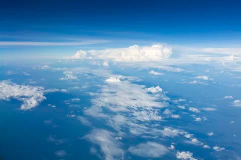 Blue sky with white clouds over the Amazonas, Colombia Stock Photos