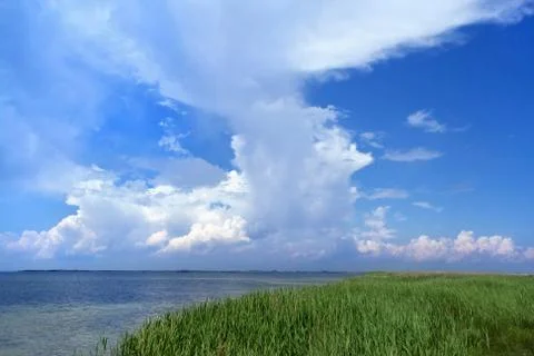Blue sky with white clouds Stock Photos