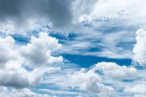 Blue sky with white clouds. Stock Photos