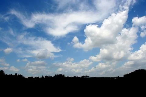 Blue sky with white clouds Stockfoto's