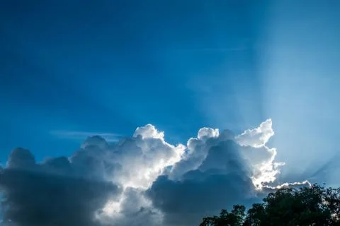 Blue sky with white clouds. Stock Photos