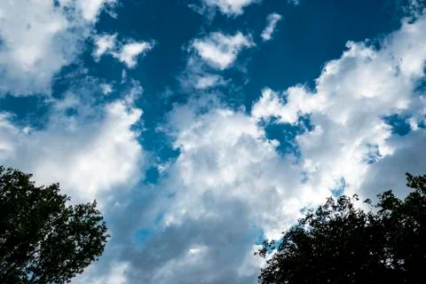 Blue sky with white clouds Stock Photos
