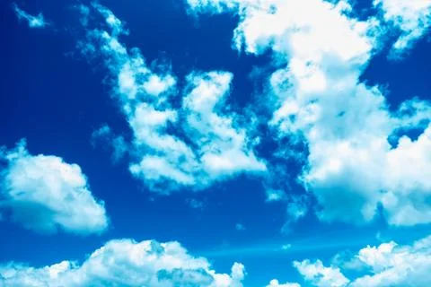 Blue sky with white clouds. Stock Photos