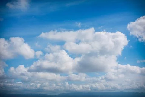Blue sky with White clouds Stock Photos