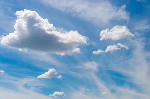 Blue sky with white clouds. Stock Photos