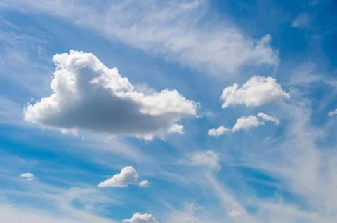 Blue sky with white clouds. Stock Photos