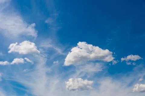 Blue sky with white clouds. Stock Photos