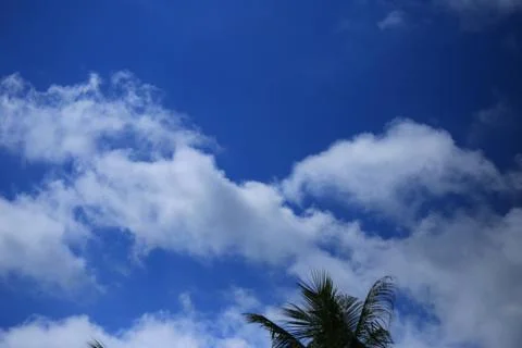 Blue sky with white clouds. Stock Photos