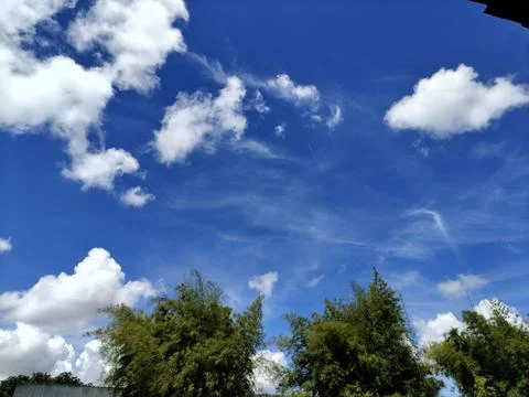 Blue sky with white clouds Stock Photos