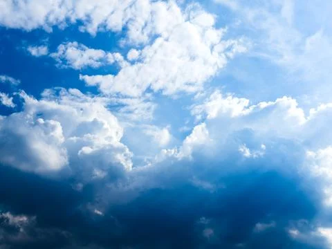 Blue sky, white clouds Stock Photos