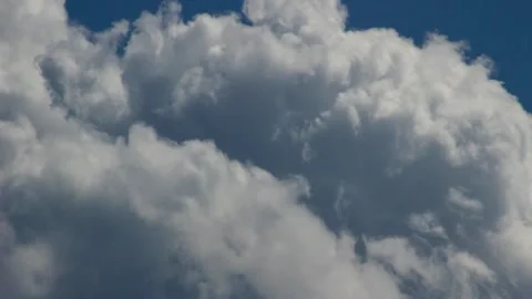 Blue sky white clouds. Puffy fluffy white clouds. Stock Footage 145694785