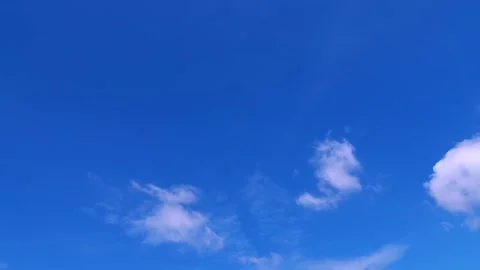 Blue sky white clouds. Puffy fluffy white clouds. Stock Footage 163861853