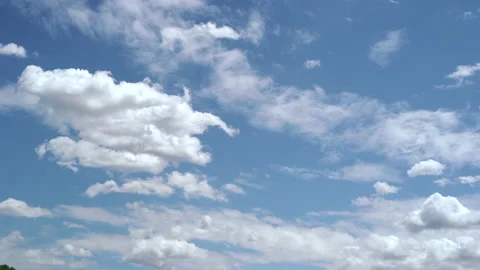 Blue sky white clouds. Puffy fluffy white clouds. cloudscape timelapse. Stock Footage 195105235