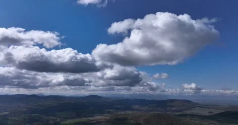 Blue sky white clouds. Puffy fluffy white clouds. Cumulus clouds in the sky Stock Footage 201489233