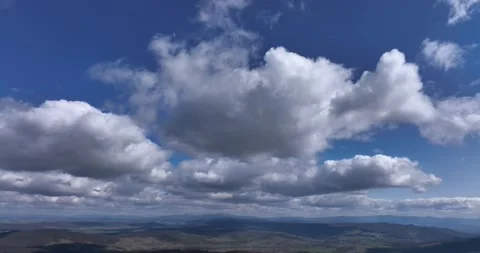 Blue sky white clouds. Puffy fluffy white clouds. Cumulus clouds in the sky Stock Footage 201489448