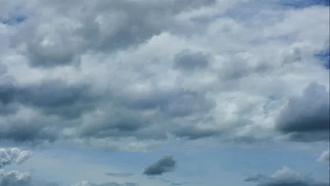 Blue sky white clouds. Puffy fluffy white clouds. Stock Footage 210219763