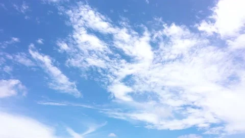 Blue sky white clouds. Puffy fluffy white clouds. Stock Footage 218164686