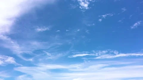 Blue sky white clouds. Puffy fluffy white clouds. Stock Footage 218164764