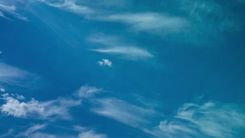 Blue sky white clouds. Puffy fluffy white clouds. Cumulus cloud cloudscape Stock Footage 235628468