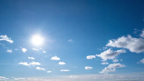 Blue sky white clouds. Puffy fluffy white clouds. Cumulus cloud cloudscape Stock Footage 237147186