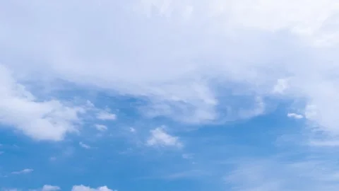 Blue sky white clouds. Puffy fluffy white clouds. cloudscape timelapse. Stock Footage 251953399