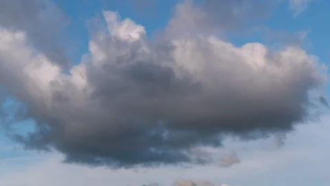 Blue sky white clouds. Puffy fluffy white clouds. Stock Footage 252669383