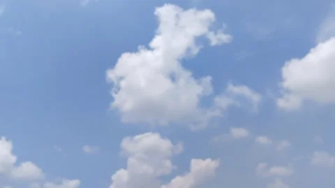 Blue sky white clouds. Puffy fluffy white clouds.  cloud cloudscape timelapse  Stock Footage 252866475