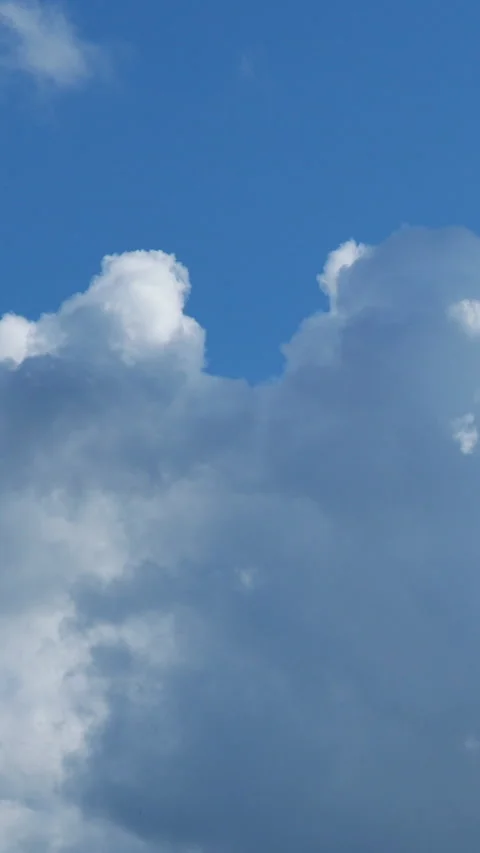 Blue sky white clouds. Puffy fluffy white clouds. Video stock 277634426