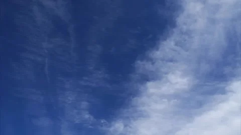 Blue sky white clouds. Puffy fluffy white clouds. Cumulus cloud cloudscape time  Stock Footage 278930392