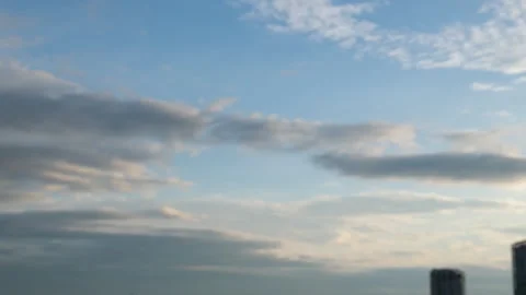 Blue sky white clouds. Puffy fluffy white clouds. Cumulus cloud cloudscape Stock Footage 313536344