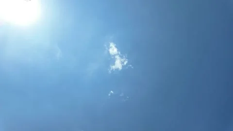 Blue sky white clouds. Puffy fluffy white clouds. Stock Footage 340357049