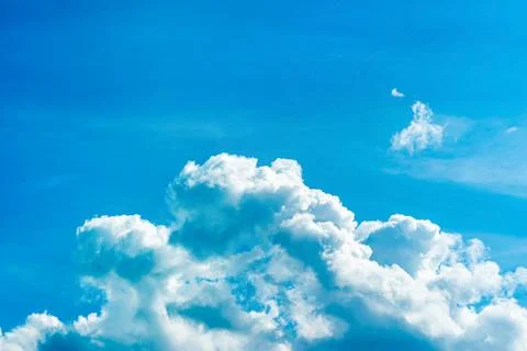 Blue sky white clouds. Puffy fluffy white clouds. Summer blue sky time lapse Stock Photos
