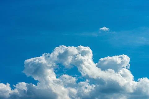 Blue sky white clouds. Puffy fluffy white clouds. Summer blue sky time lapse Stock Photos