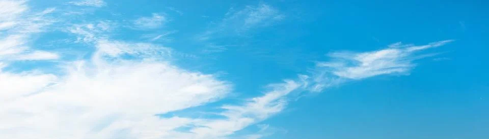 Blue sky with white clouds to replace the background of landscape photos Stock Photos