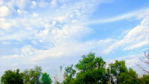 Blue sky with white clouds. Selective focus. Stock Footage 159201813