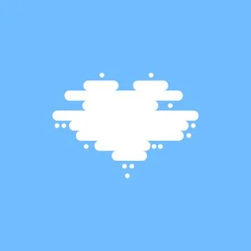 Blue sky with white clouds in the shape of a heart. Vector illustration Stock Illustration