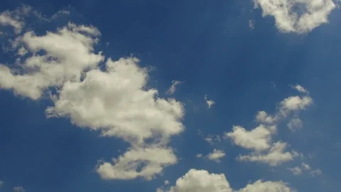 Blue sky-white clouds, sky and cloud video, Stock Footage 111926170